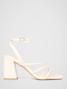 Beth Block Heel Asymmetrical Sandals Ivory_mannequin