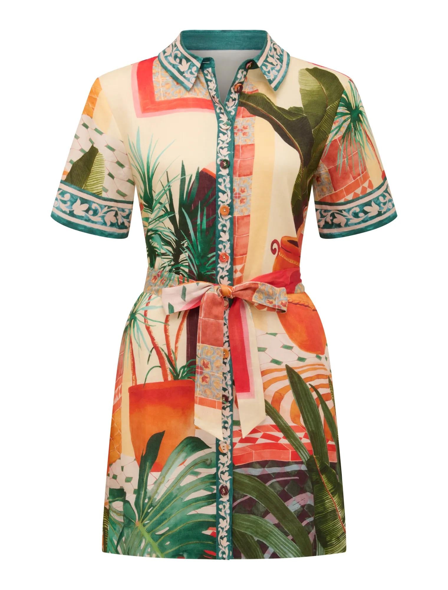 Sabine Printed Shirt Mini Dress Casablanca Holiday_mannequin