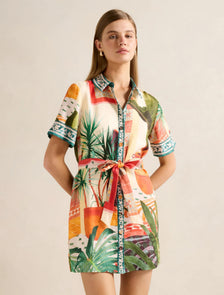Sabine Printed Shirt Mini Dress Casablanca Holiday