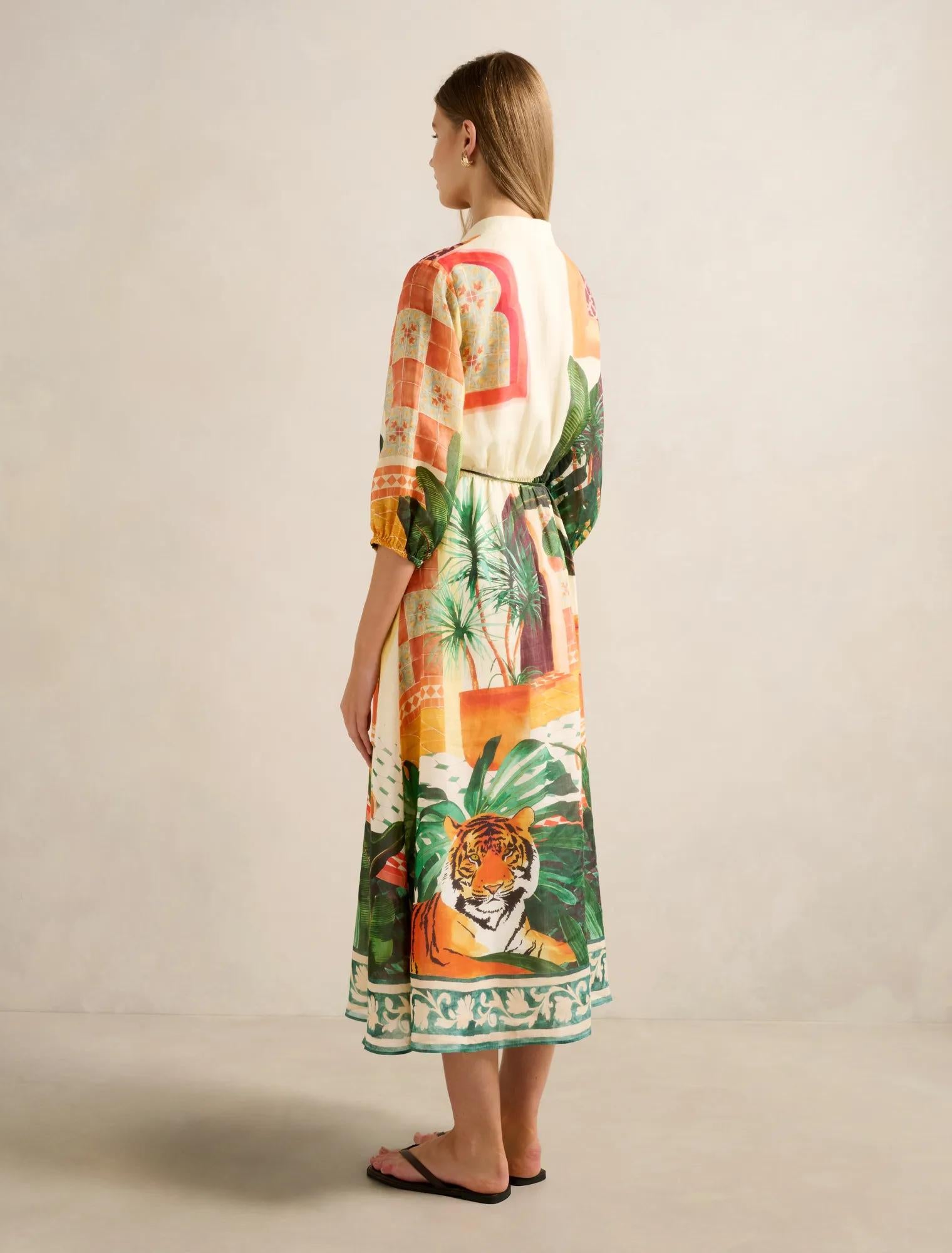 Arabella Printed Midi Dress Casablanca Holiday