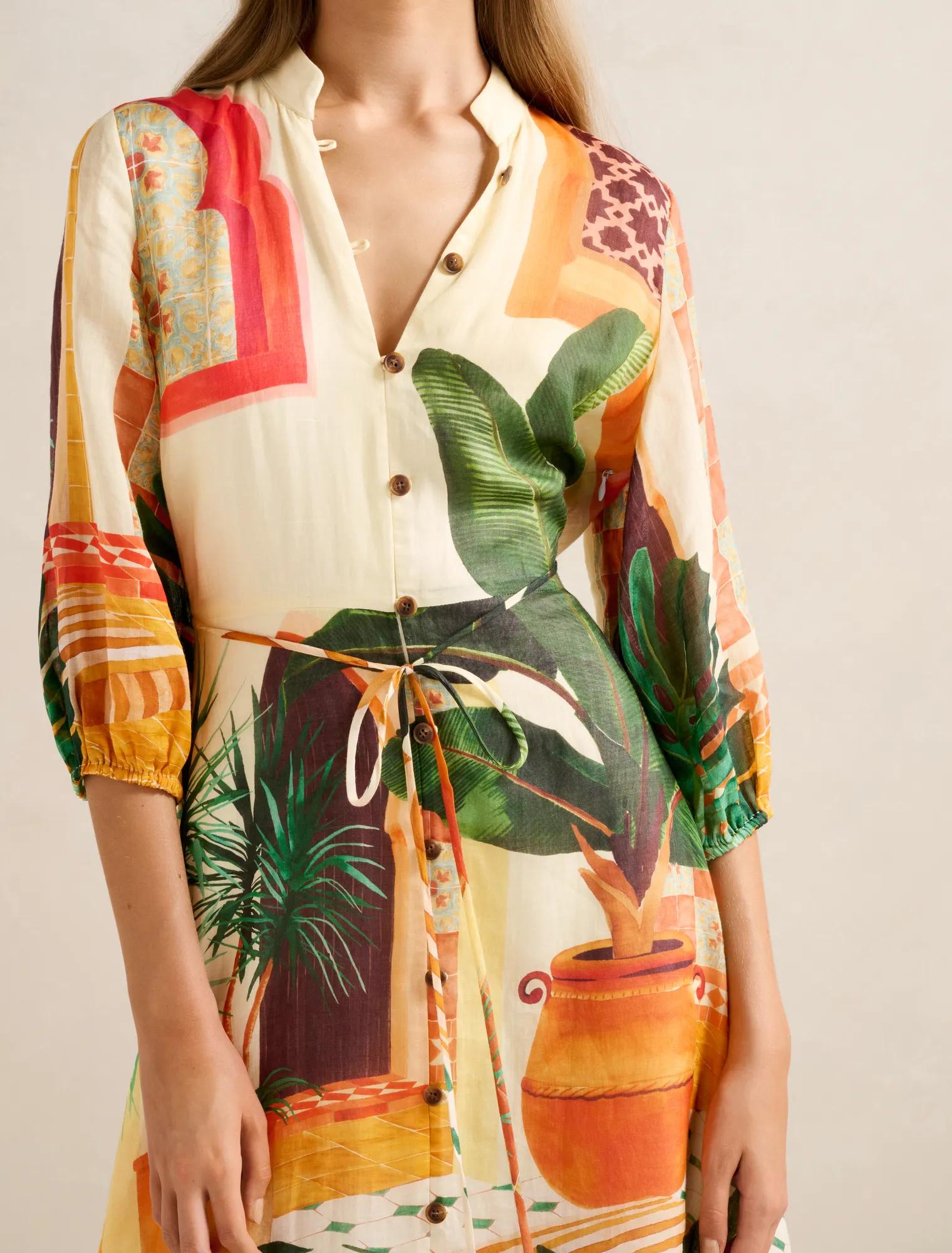 Arabella Printed Midi Dress Casablanca Holiday