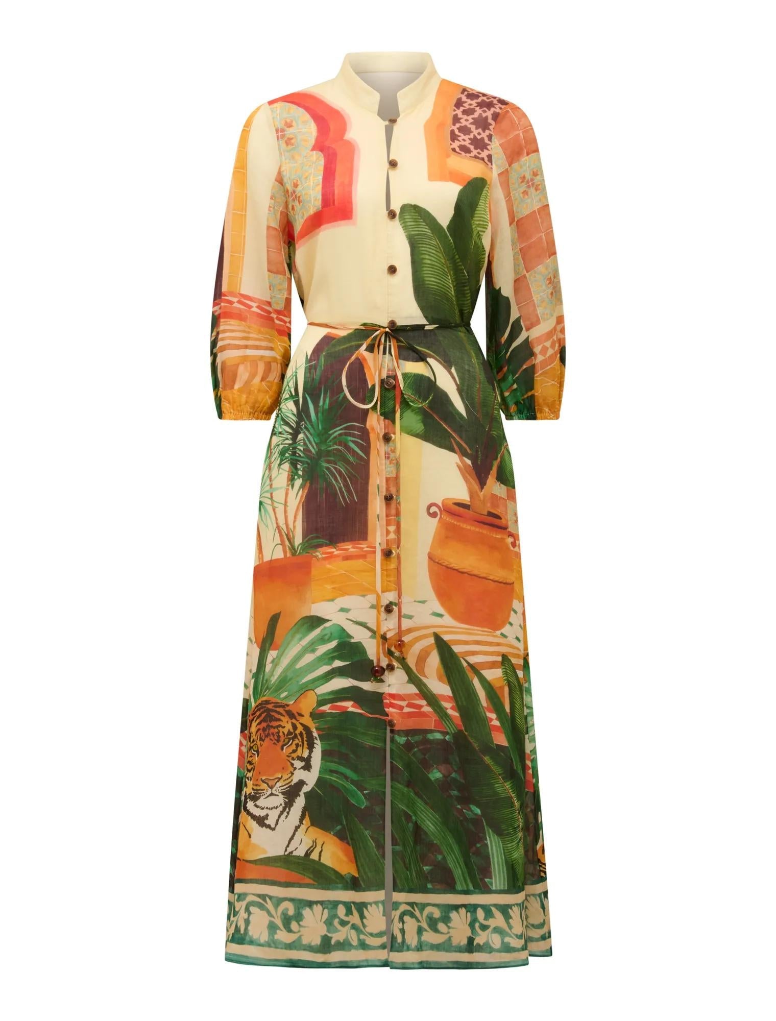 Arabella Printed Midi Dress Casablanca Holiday