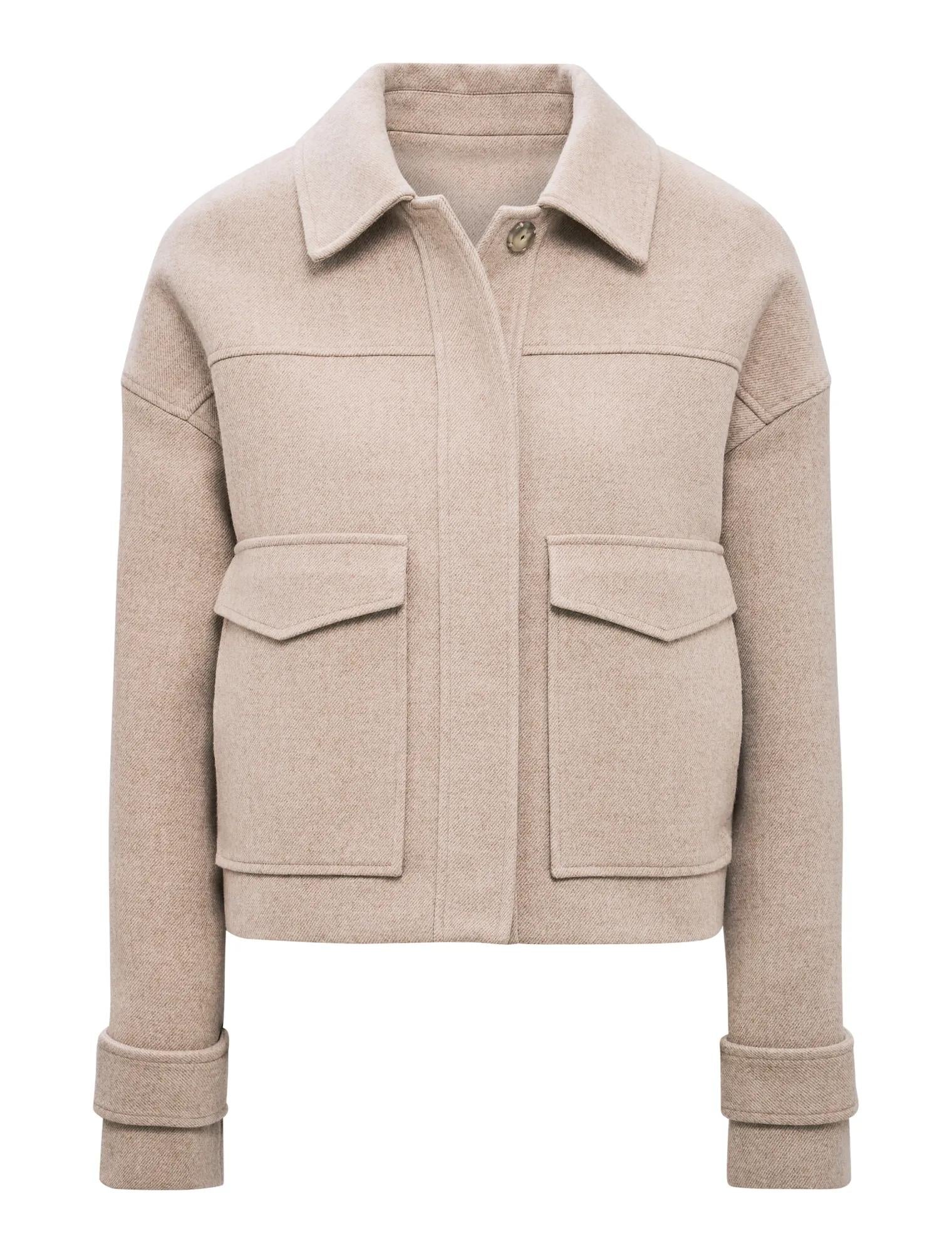 Kelsey Cropped Jacket Beige Herringbone_mannequin