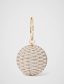 Wynnie Woven Round Clutch Silver_mannequin