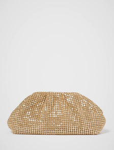Ariel Soft Shiny Clutch Gold