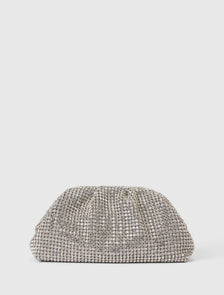 Ariel Soft Shiny Clutch Silver_mannequin