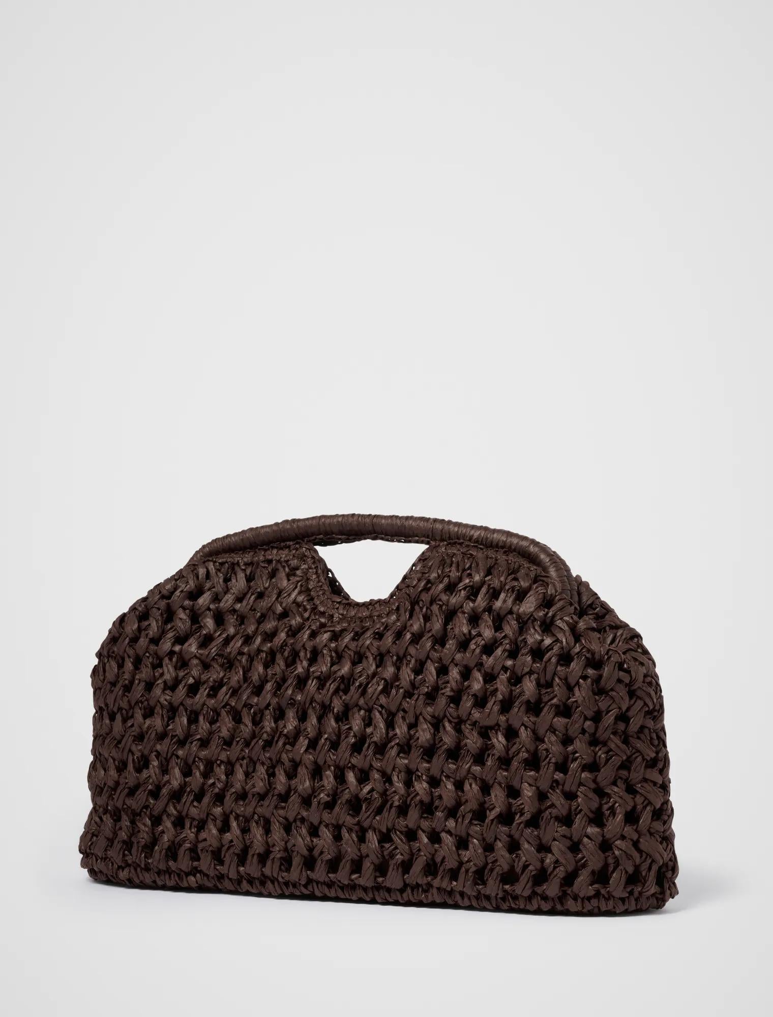 Shara Weave Frame Clutch Chocolate_mannequin