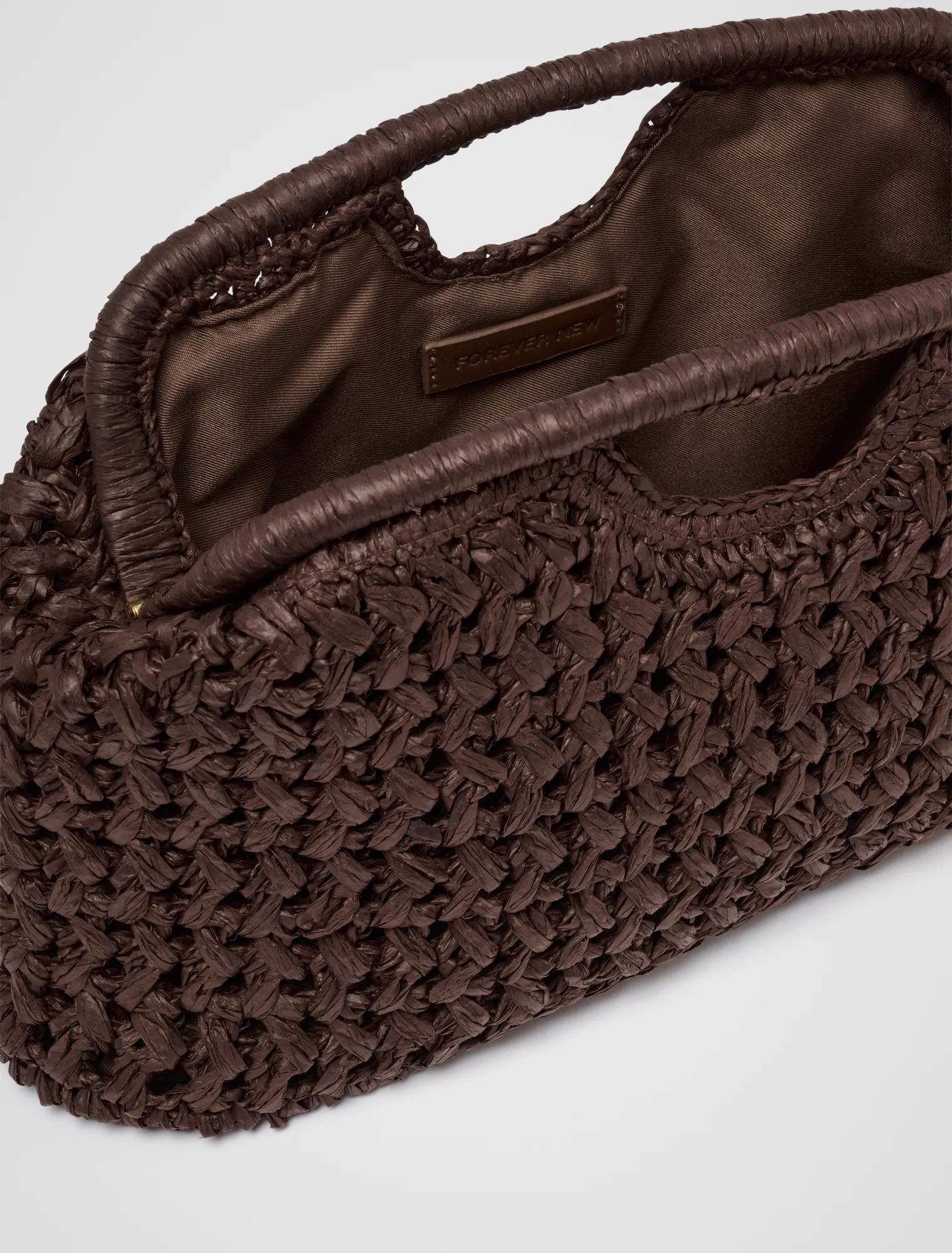 Shara Weave Frame Clutch Chocolate_mannequin