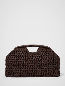 Shara Weave Frame Clutch Chocolate_mannequin