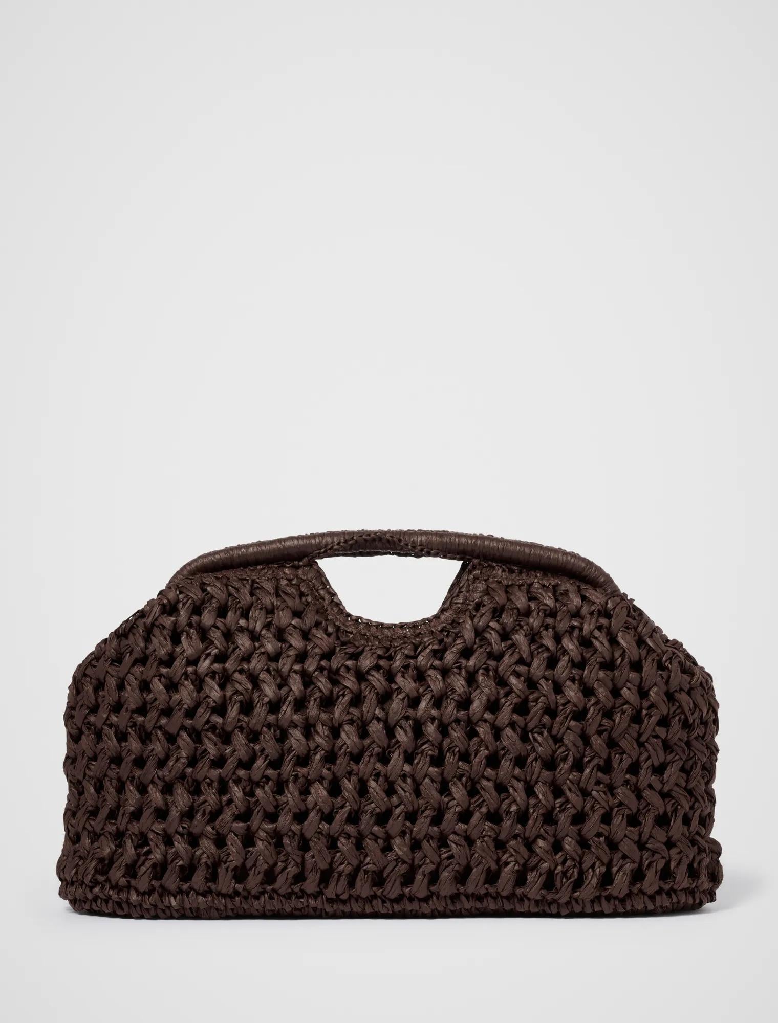 Shara Weave Frame Clutch Chocolate_mannequin