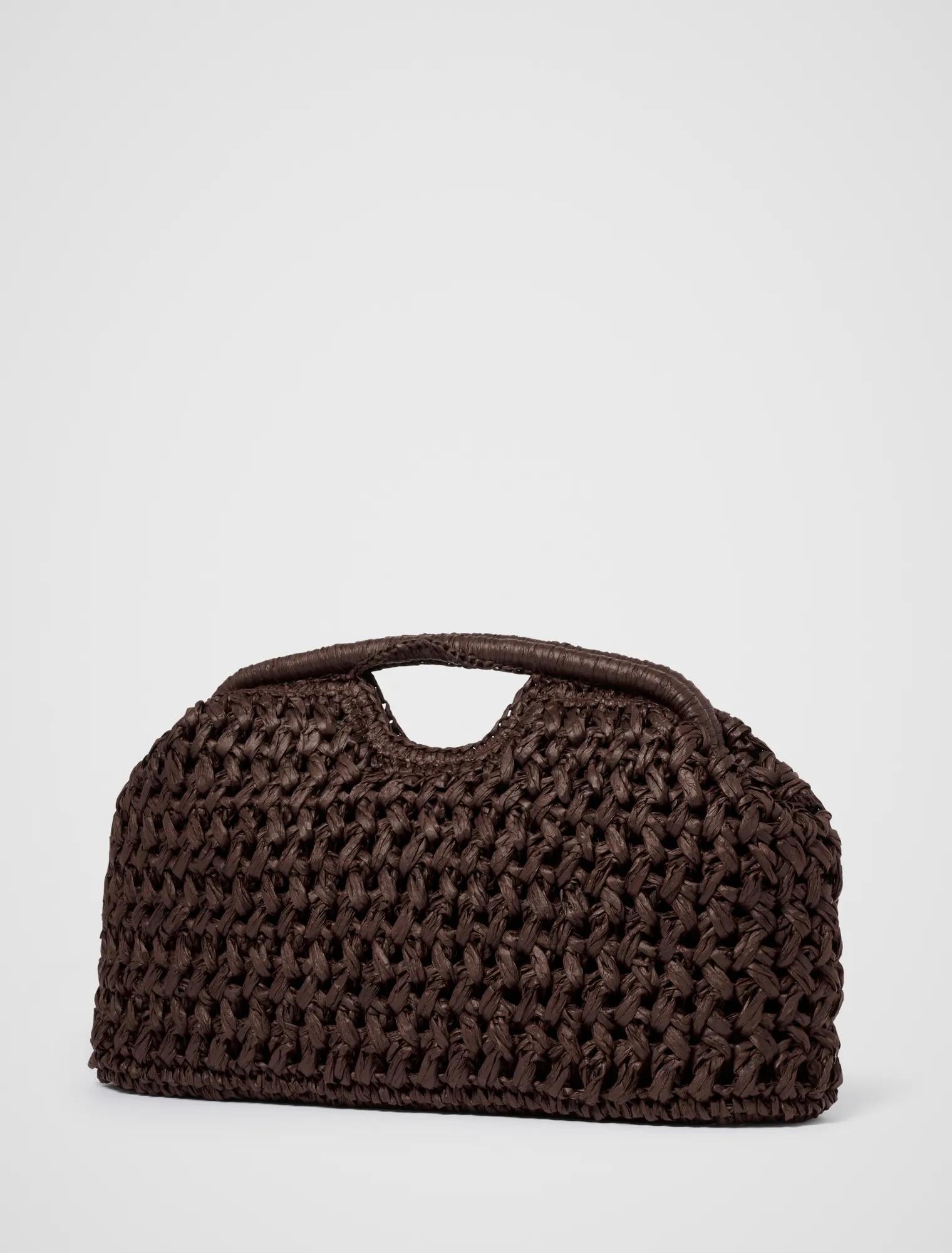 Shara Weave Frame Clutch Chocolate_mannequin