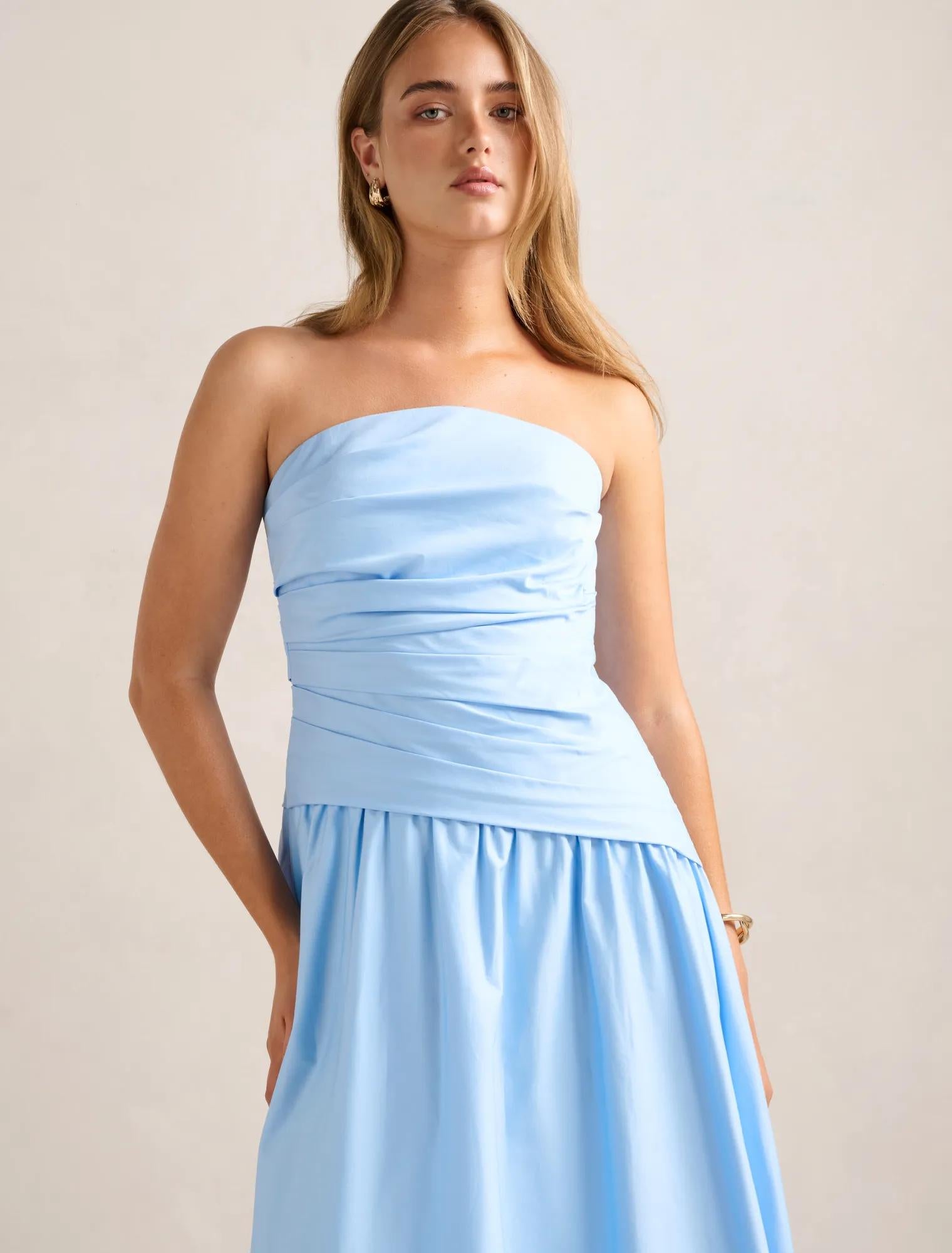 Ashton Ruched Midi Dress Dutch Canal