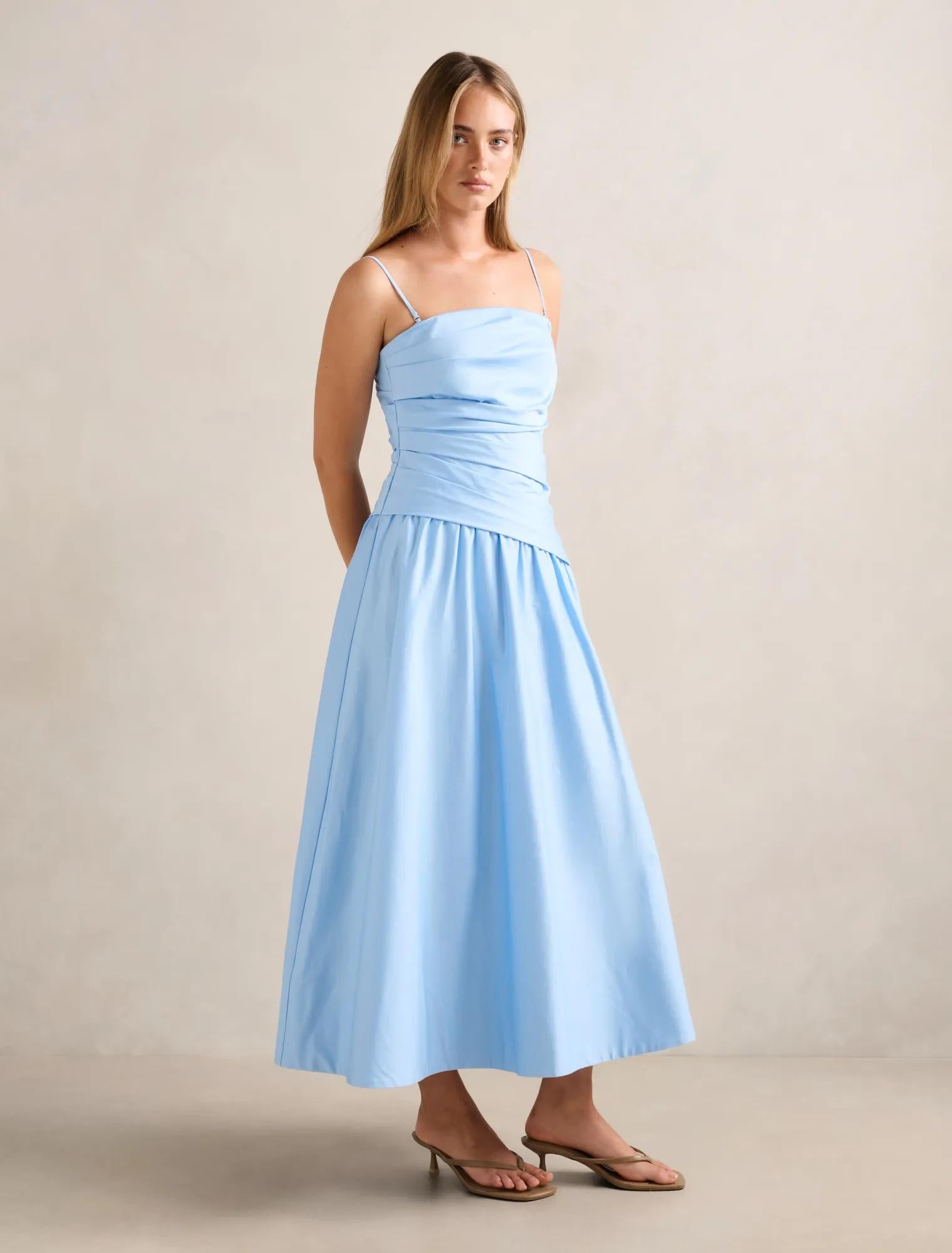 Ashton Ruched Midi Dress Dutch Canal