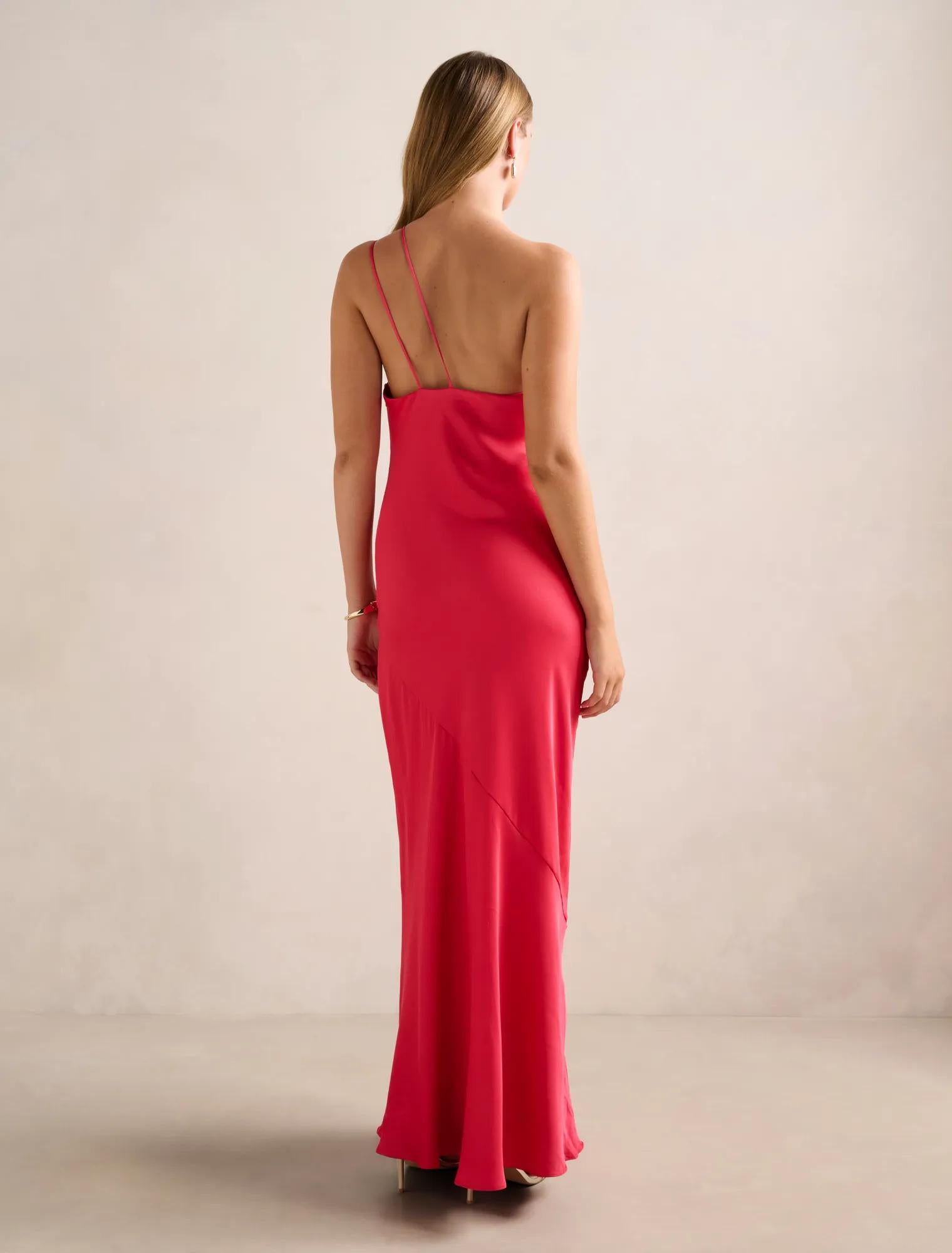Violetta Cowl Neck Maxi Dress Raspberry