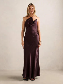 Violetta Cowl Neck Maxi Dress Dark Chocolate