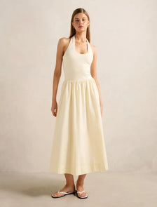 Margot 2-in-1 Halter Midi Dress Whipped Butter