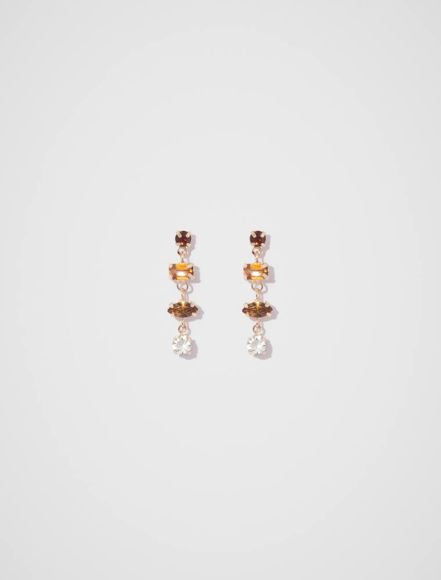 Amelia Dainty Stone Drop Earrings Multi_mannequin