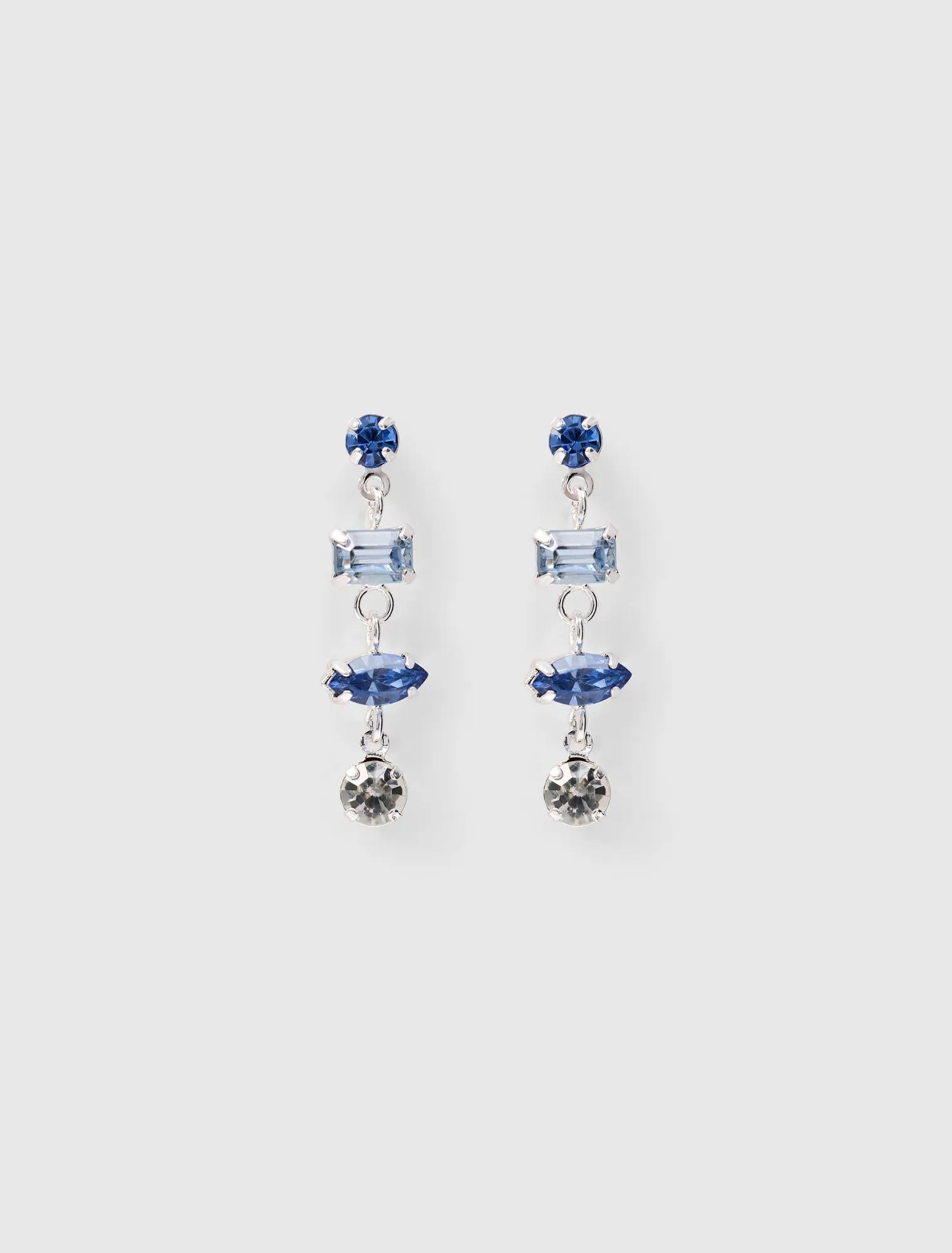 Amelia Dainty Stone Drop Earrings Pearl/Sky Blue_mannequin