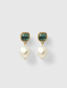Sofia Stone Drop Earrings Pearl/Sky Blue_mannequin