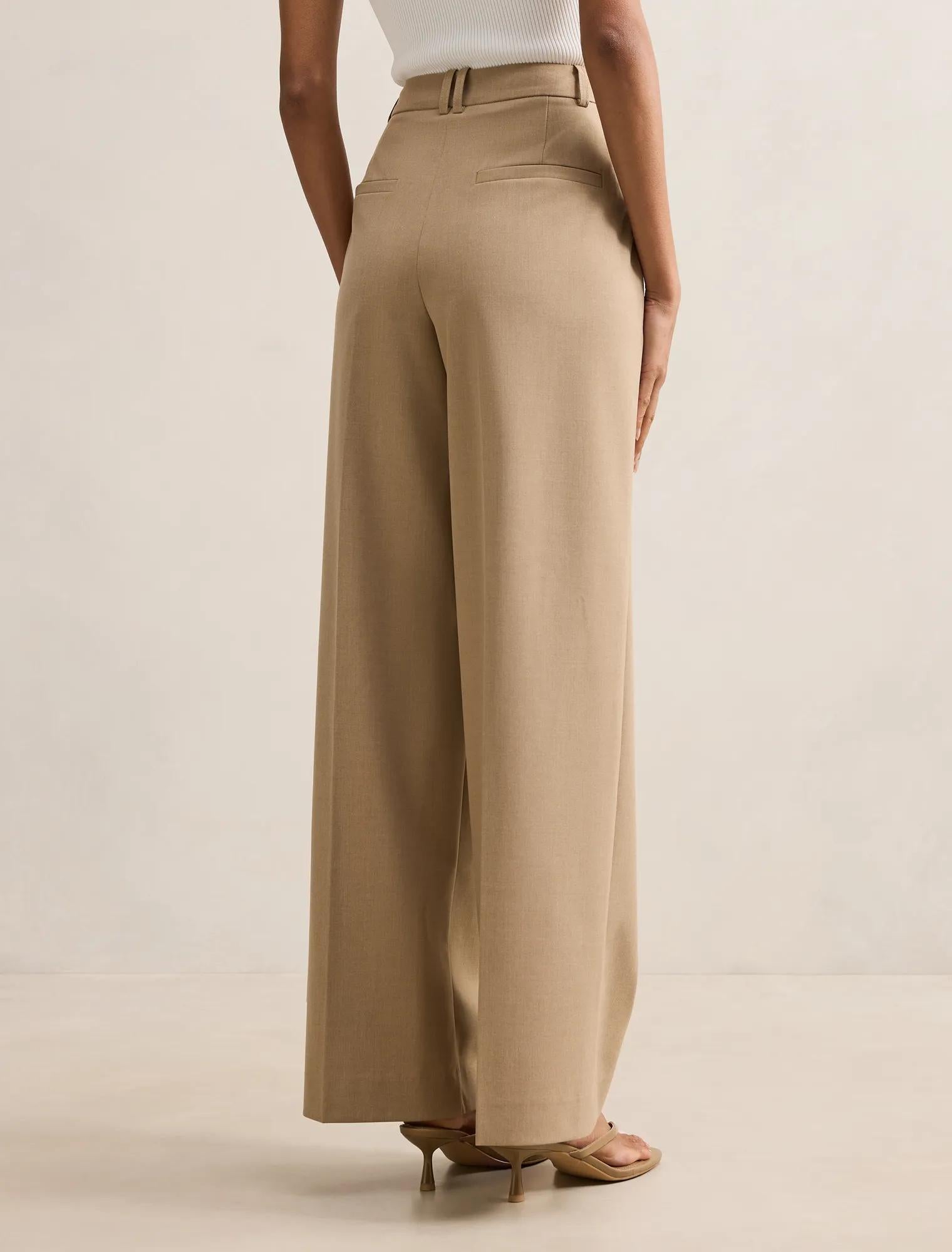 Sophia Petite Wide Leg Pants Milk Coffee
