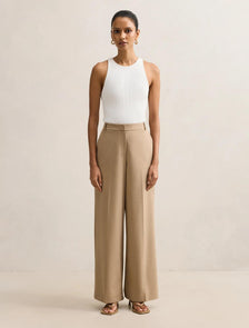Sophia Petite Wide Leg Pants Milk Coffee