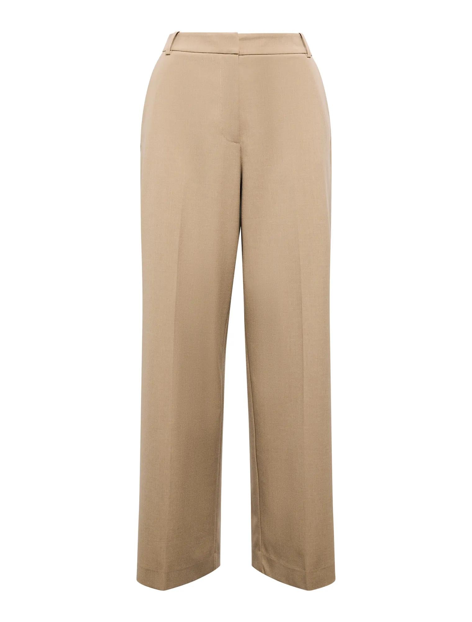 Sophia Petite Wide Leg Pants Milk Coffee_mannequin
