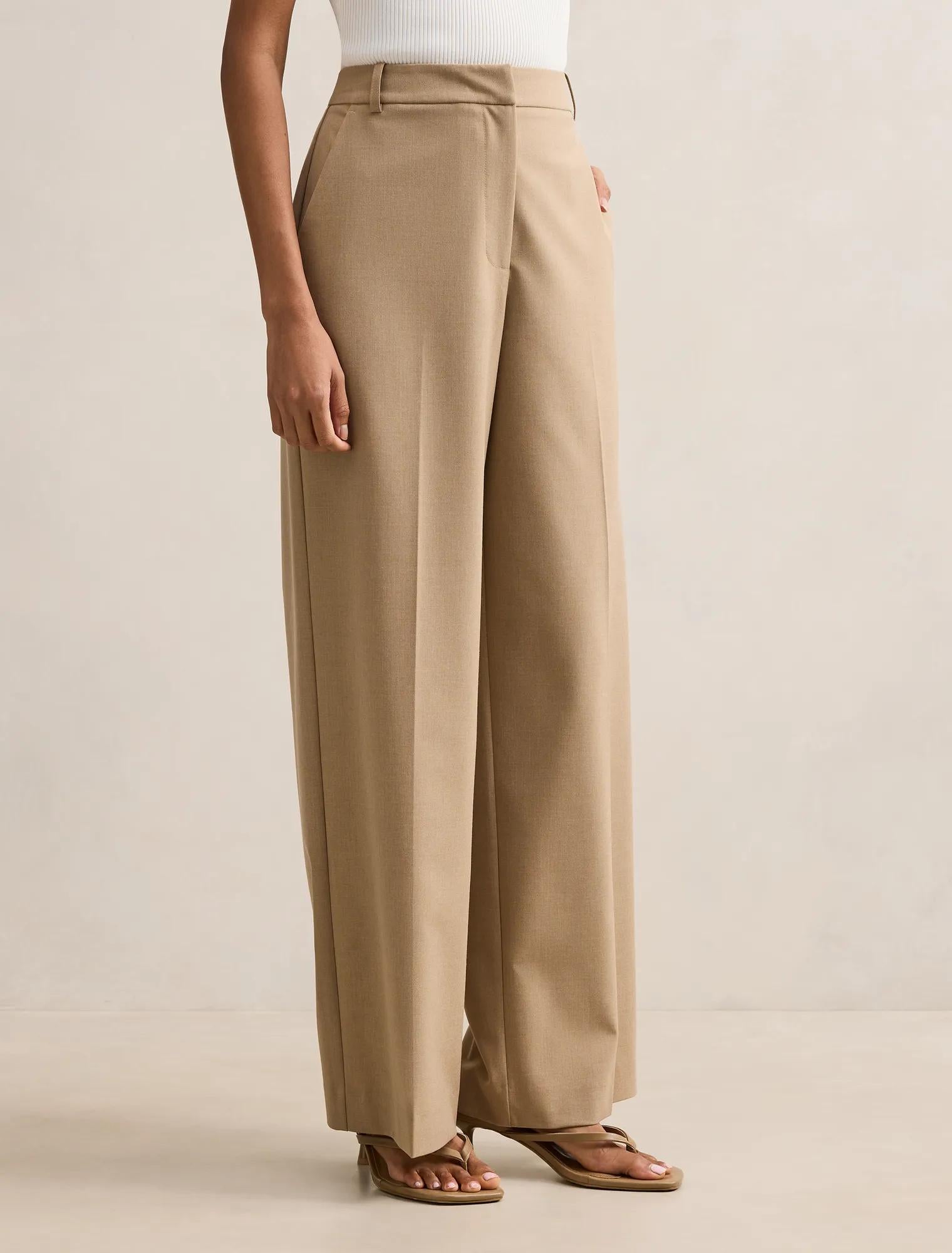 Sophia Petite Wide Leg Pants Milk Coffee