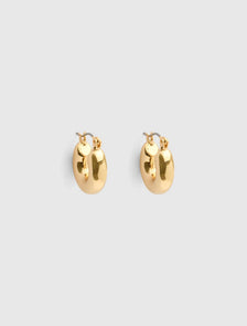 Ayla Small Chunky Hoop Earrings Gold Plated_mannequin