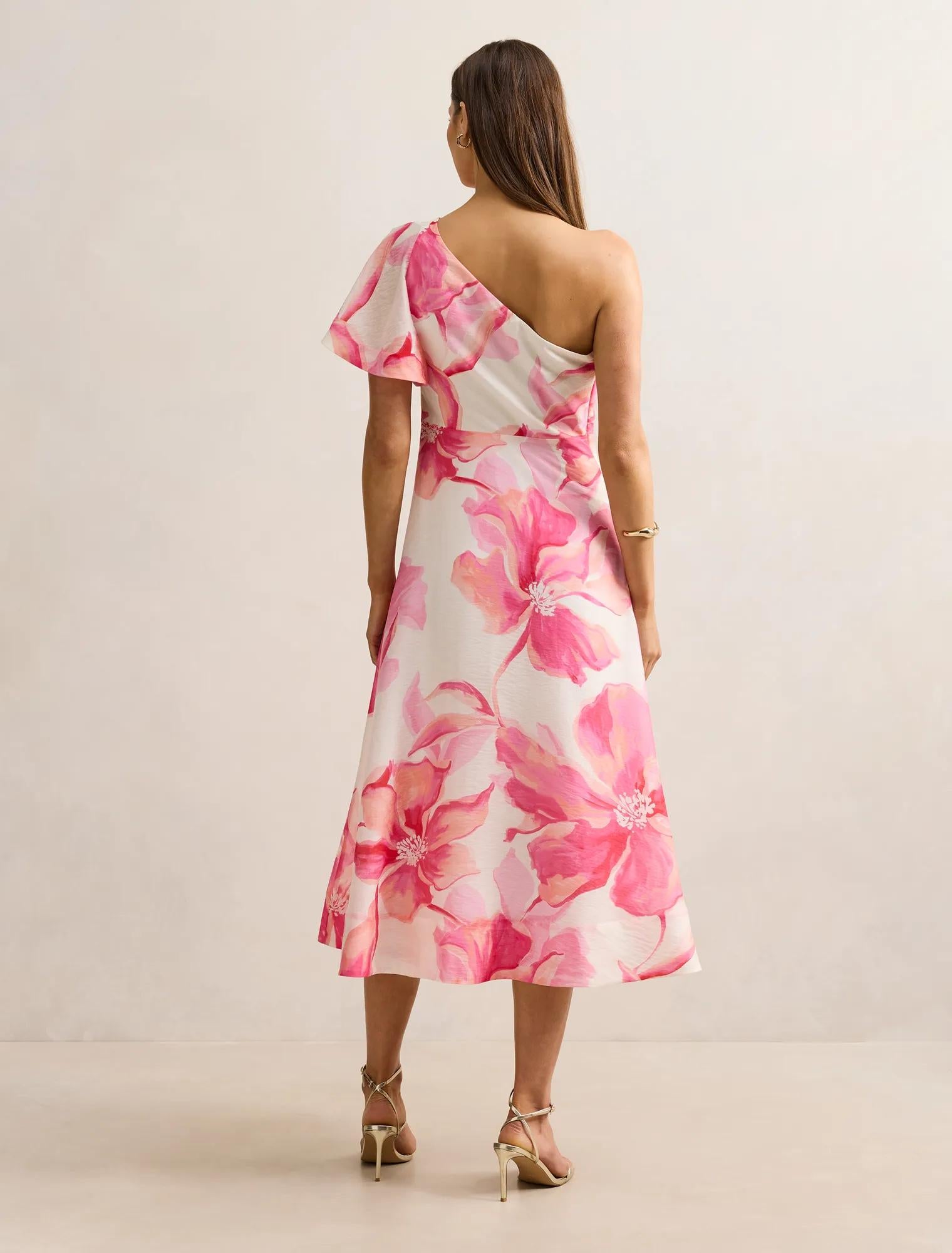 Mattea One Shoulder Midi Dress Maia Floral