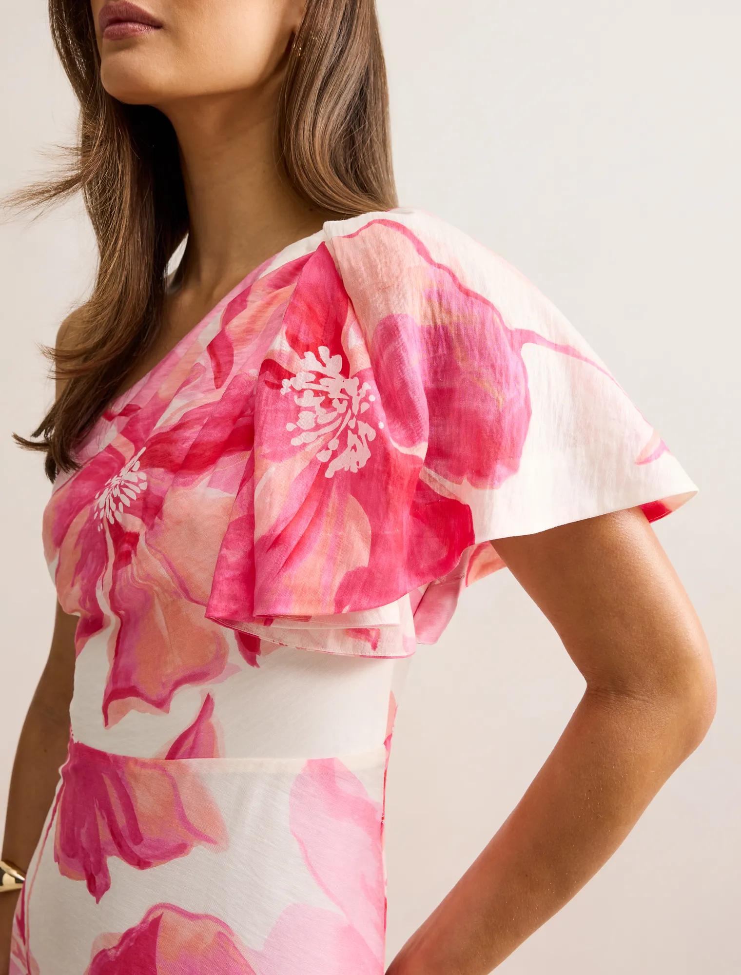 Mattea One Shoulder Midi Dress Maia Floral