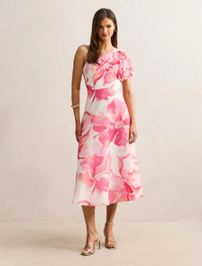 Mattea One Shoulder Midi Dress Maia Floral
