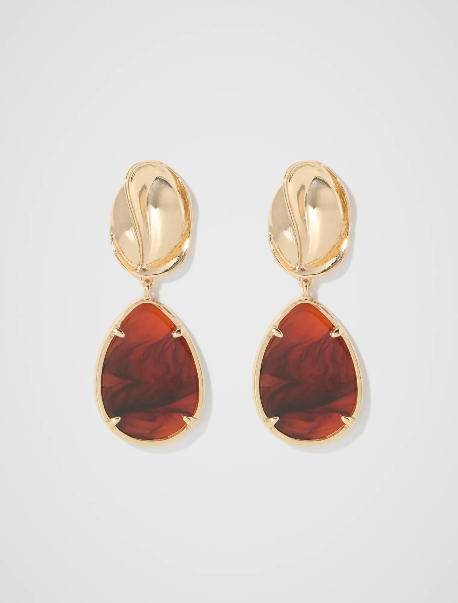 Signature Kia Stone Drop Earrings Tort/Gold_mannequin