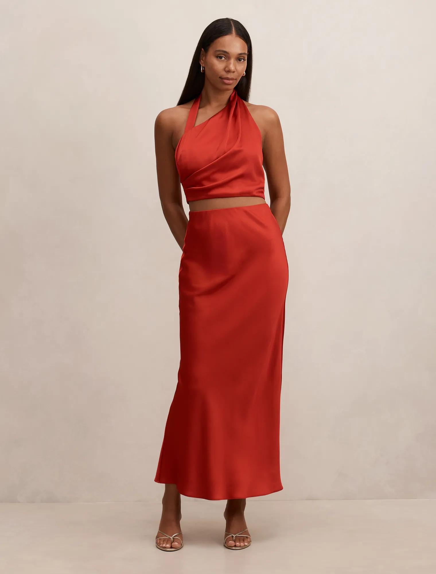 Melody Twist Neck Top Salsa Co-ord