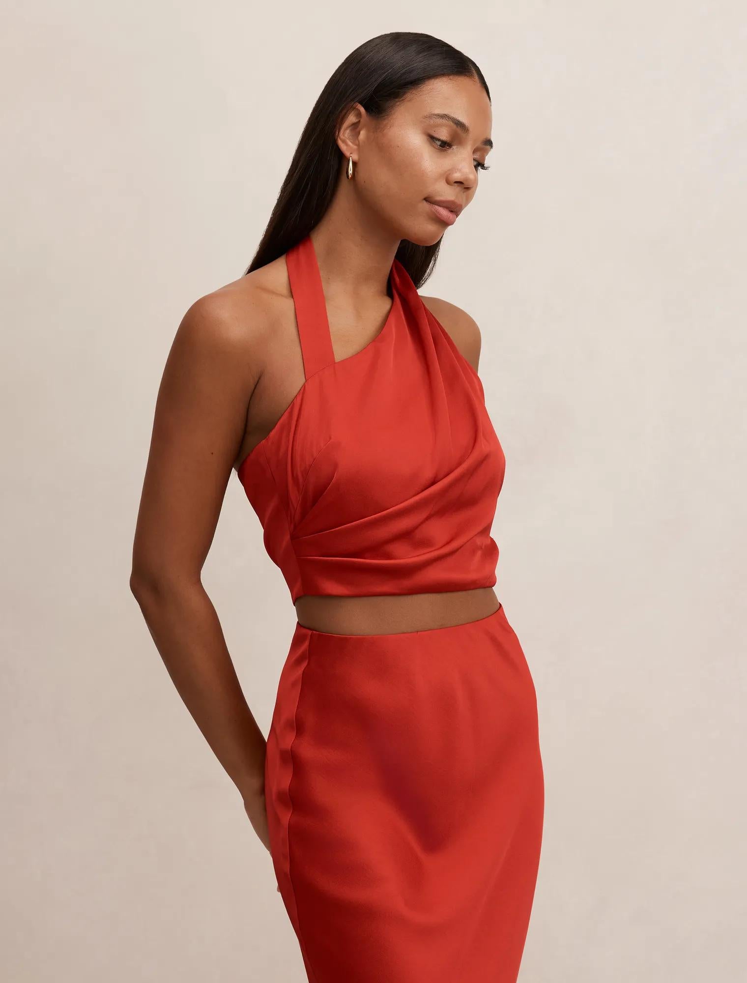 Melody Twist Neck Top Salsa Co-ord