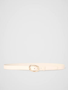 Tara Twist Buckle Belt Ivory