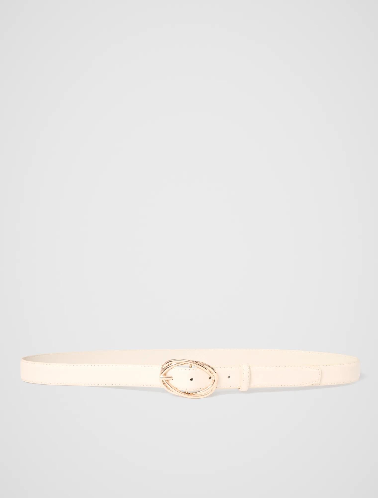 Tara Twist Buckle Belt Ivory