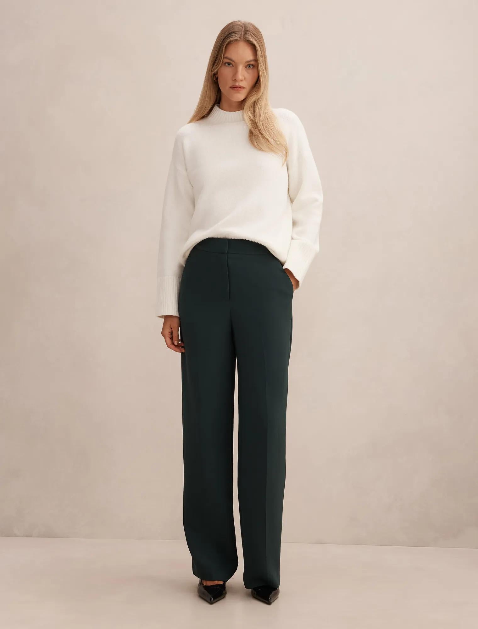 Dani Straight Leg Pants Dark Green