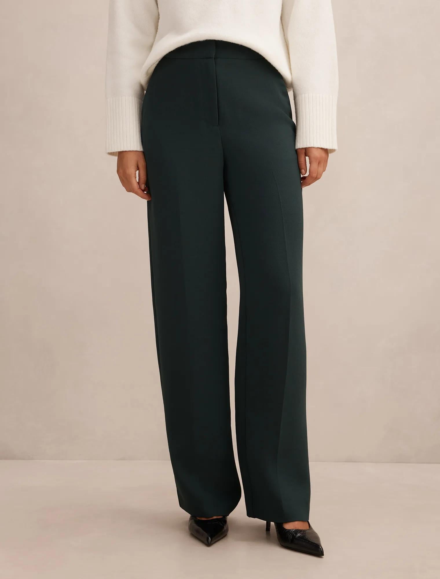 Dani Straight Leg Pants Dark Green