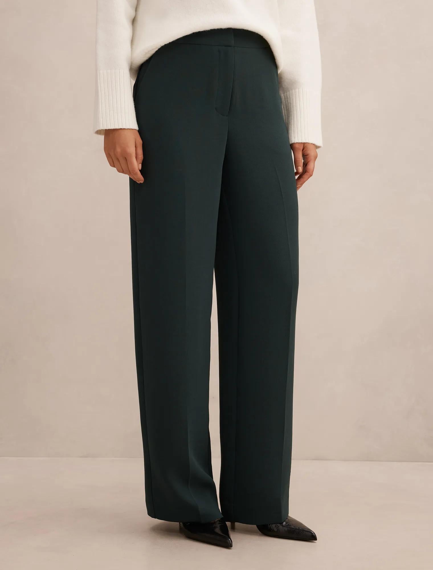 Dani Straight Leg Pants Dark Green