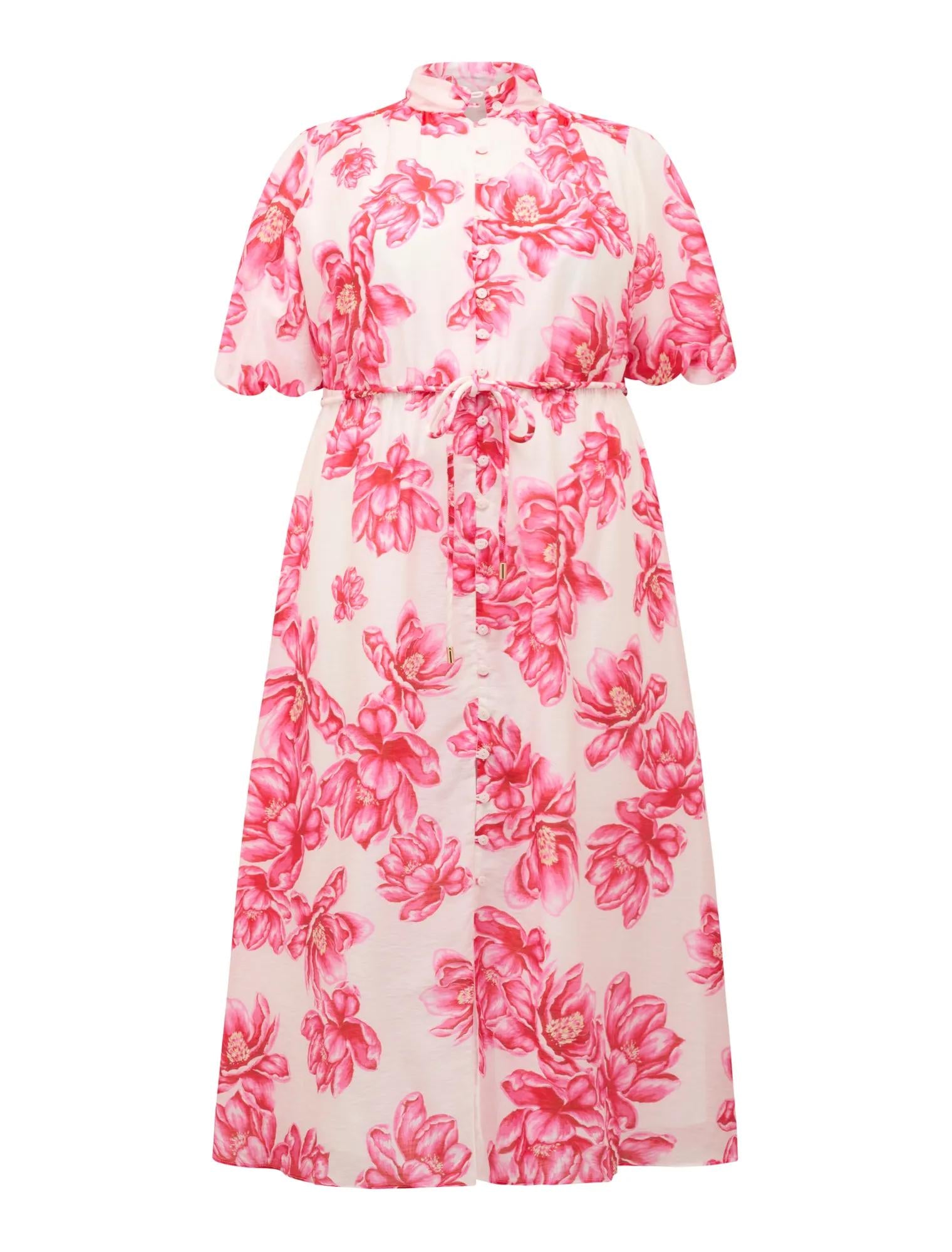 Macey Curve Printed Midi Dress Zila Floral_mannequin