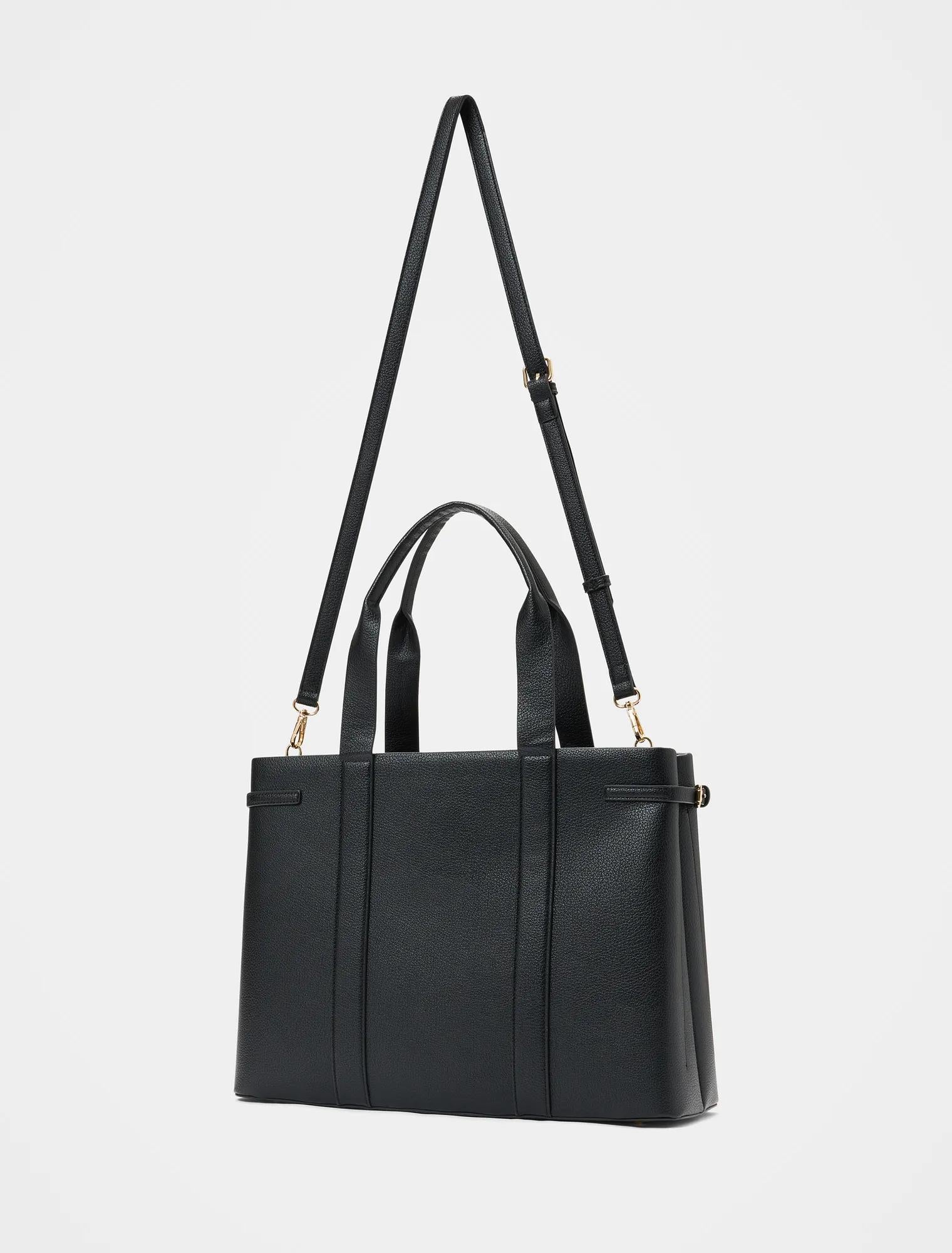Dalton Laptop Tote Bag Black_mannequin