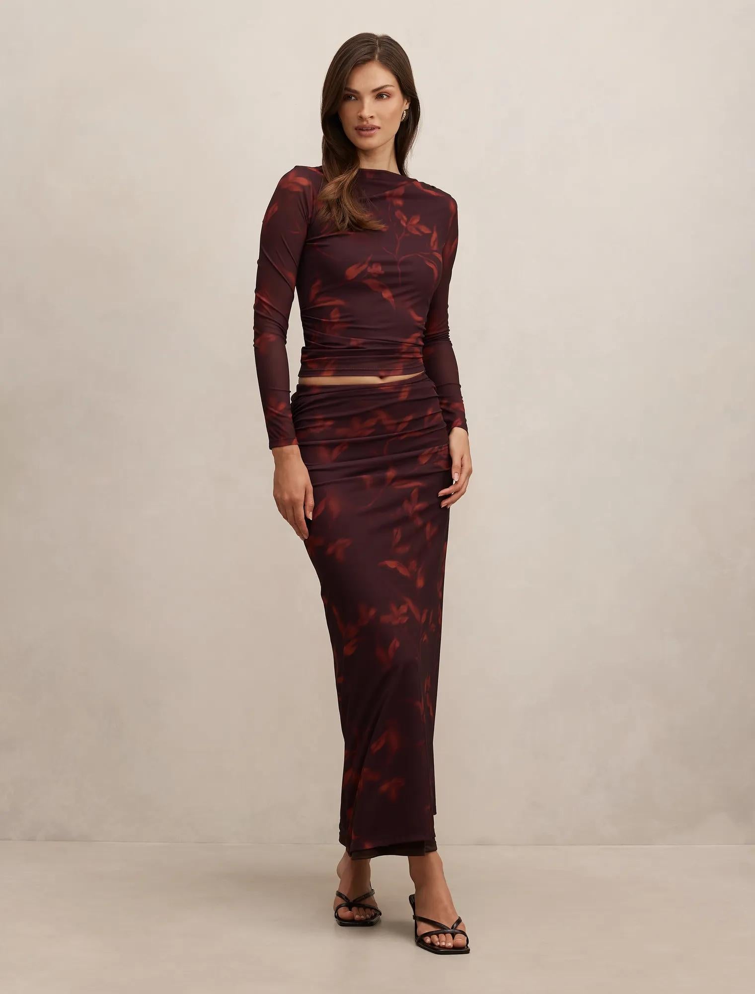 Mimi Flute Maxi Skirt Paloma Floral co-ord