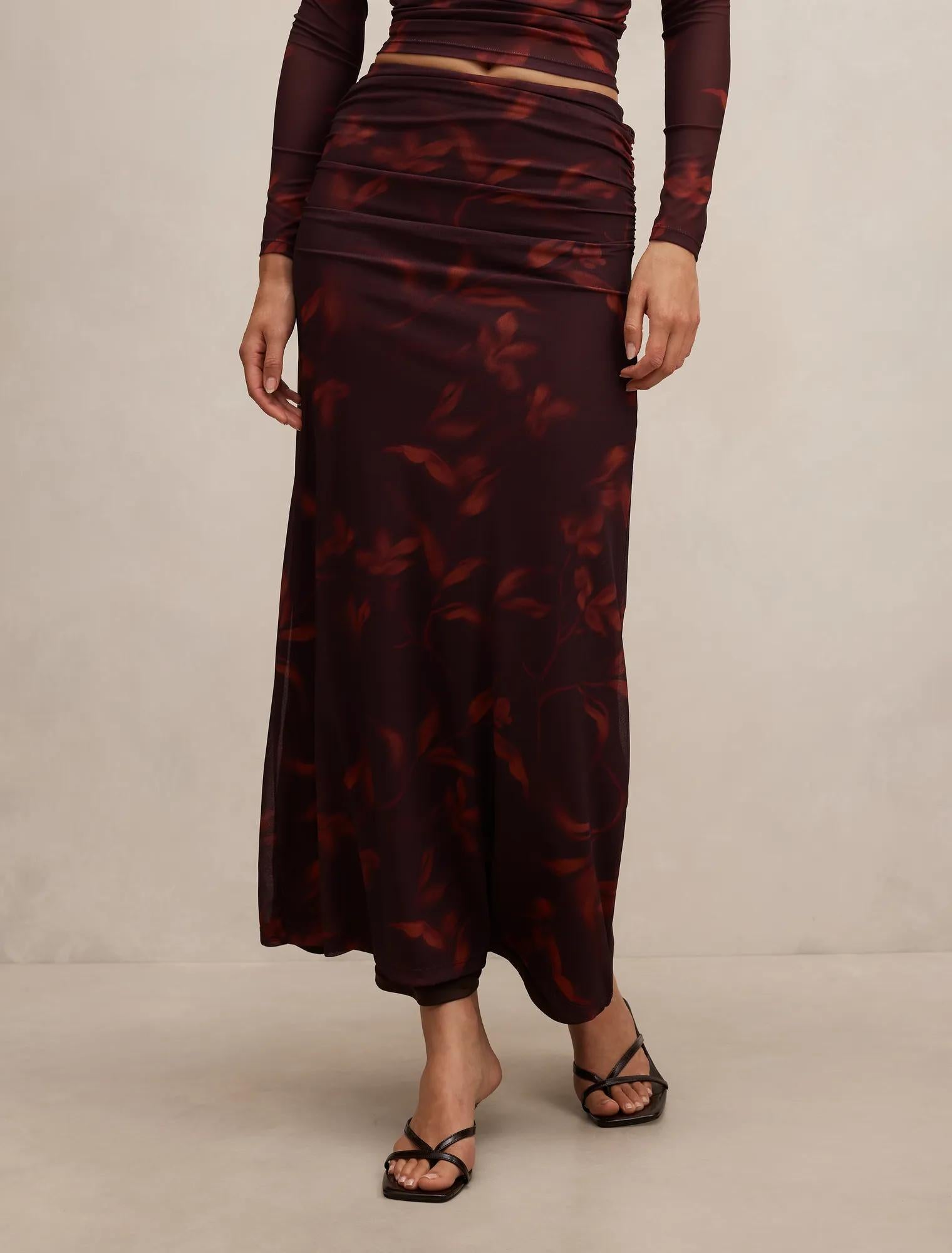 Mimi Flute Maxi Skirt Paloma Floral co-ord