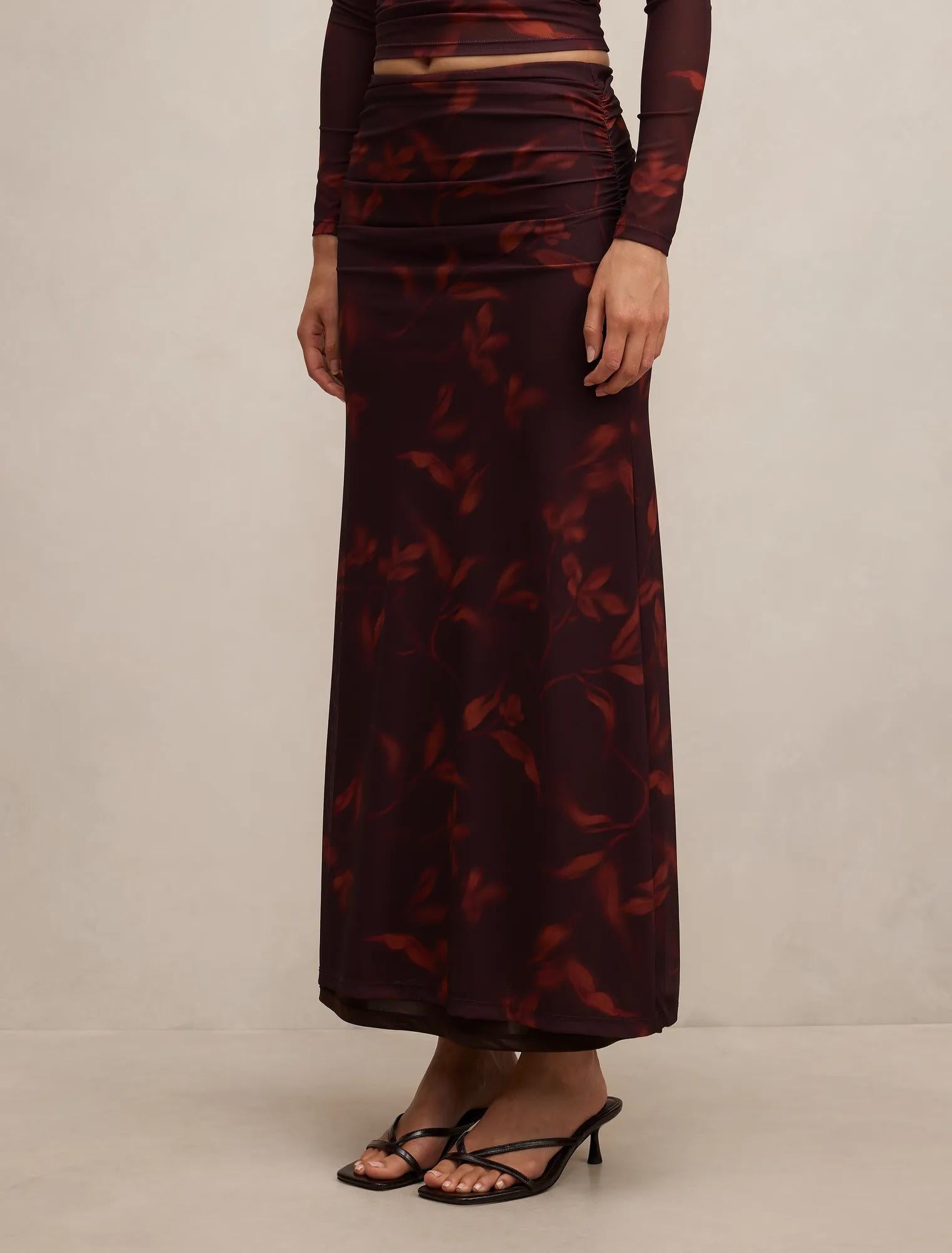 Mimi Flute Maxi Skirt Paloma Floral co-ord
