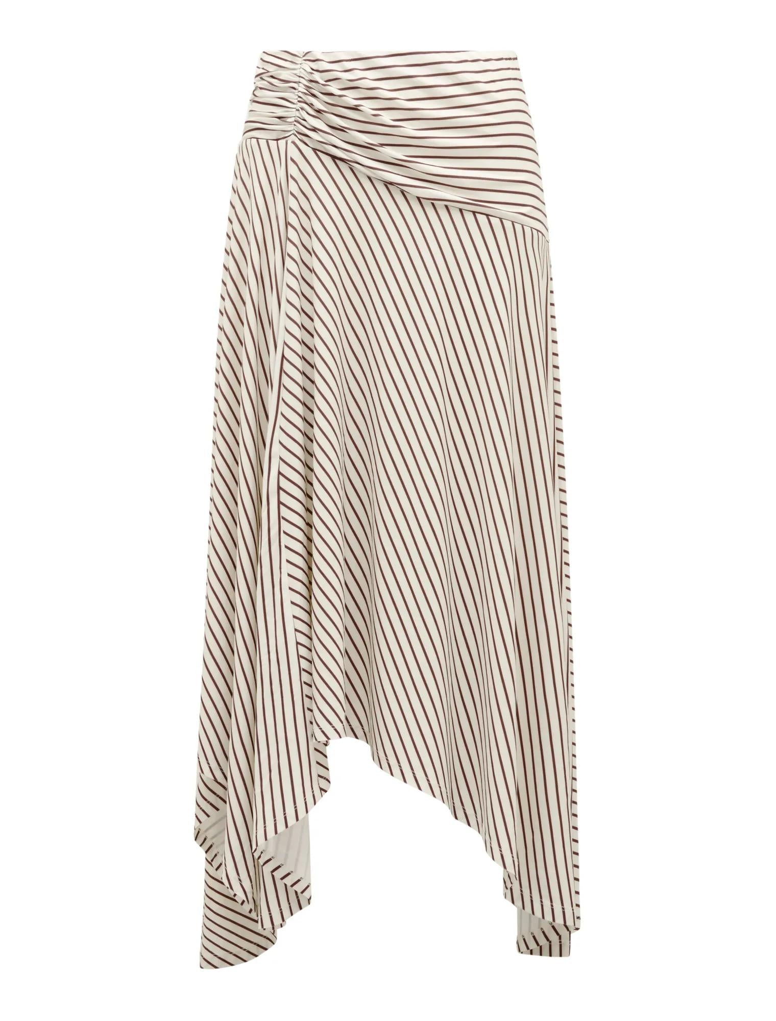 Ariel Godet Hanky Hem Skirt Butter Corby Stripe co-ord_mannequin