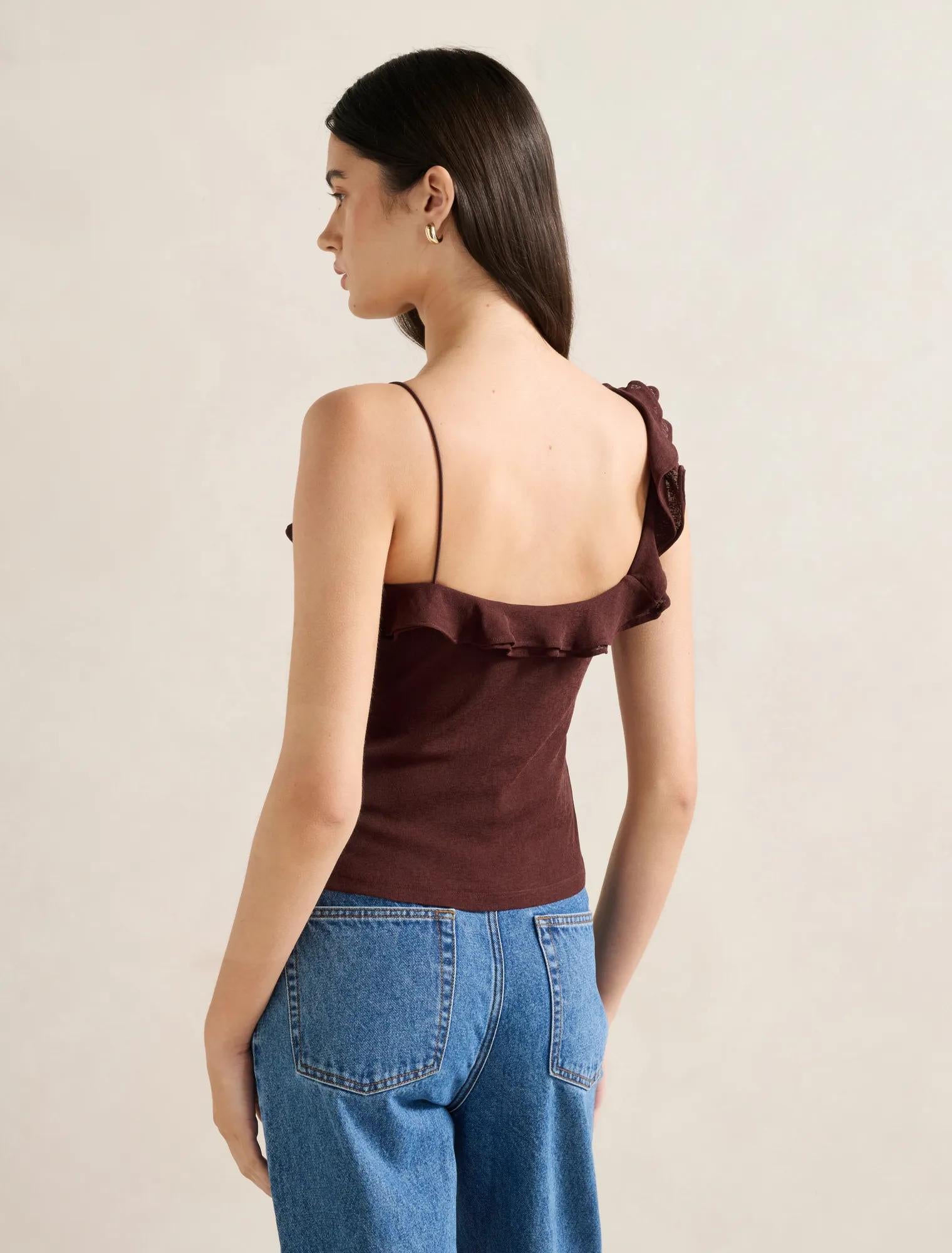 Ellidy Ruffle Tank Rust