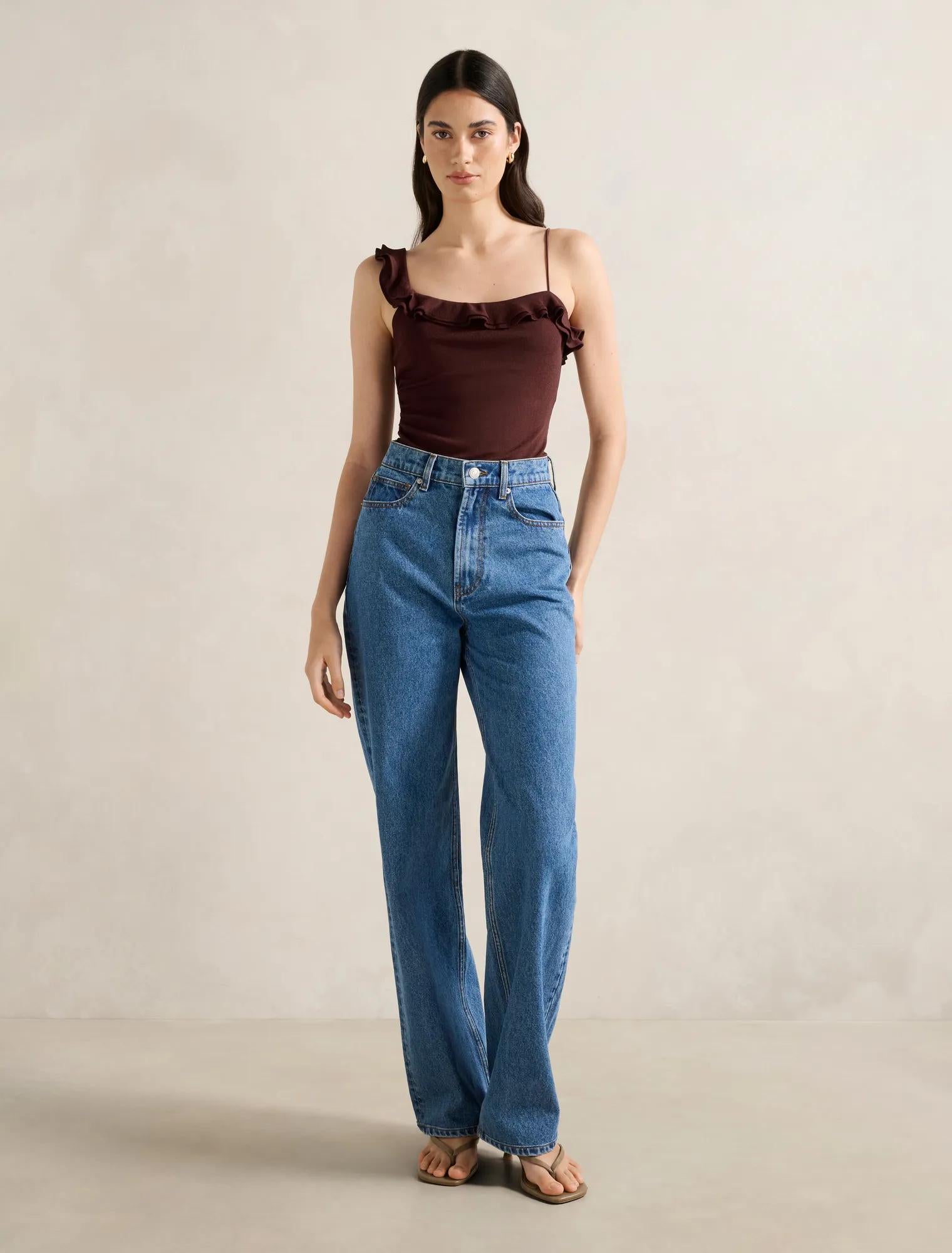 Ellidy Ruffle Tank Rust