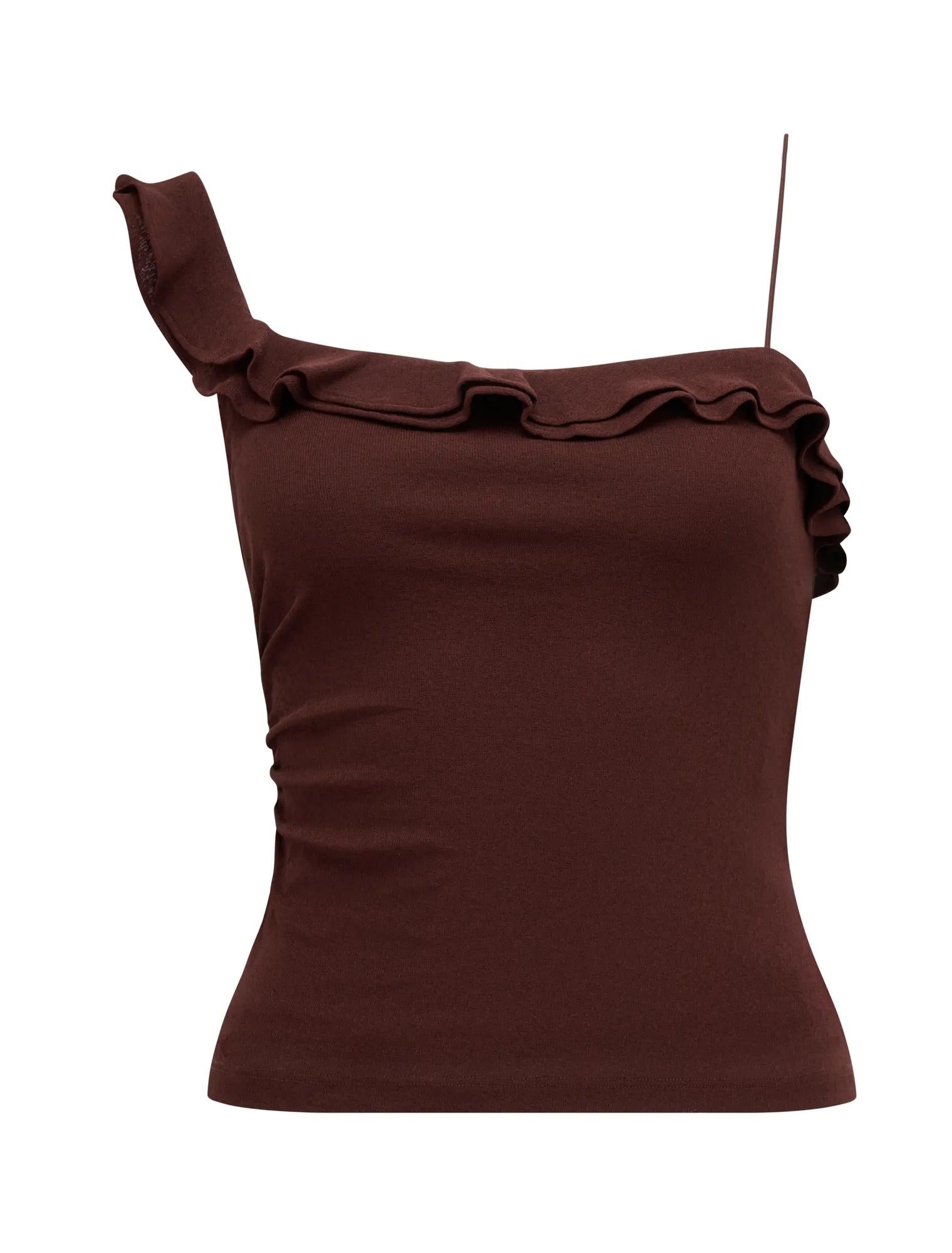 Ellidy Ruffle Tank Rust_mannequin