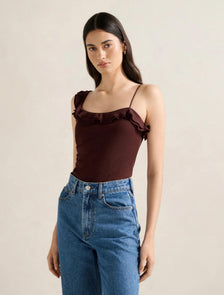 Ellidy Ruffle Tank Rust