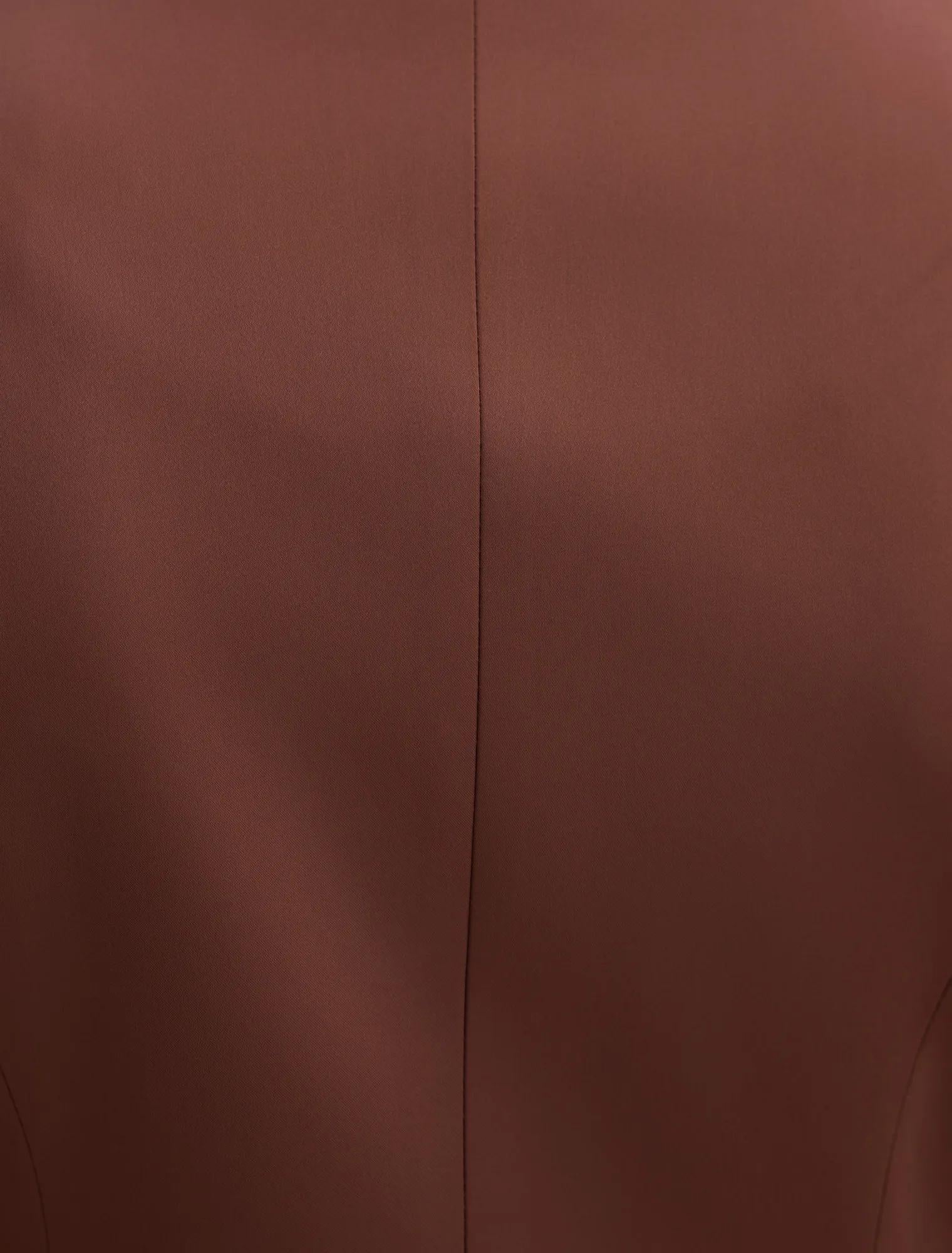 Solana Satin Single Breasted Blazer Mahogany Suit